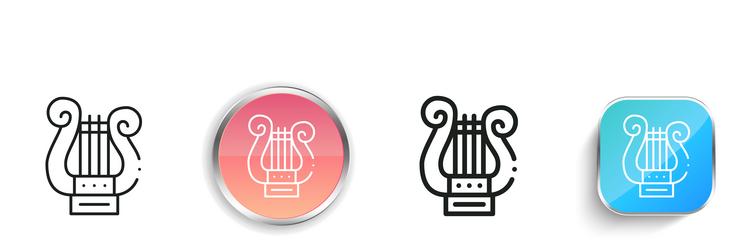 lyre icon thin linear regular and button style vector image