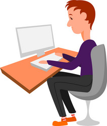 Programmer on white background vector