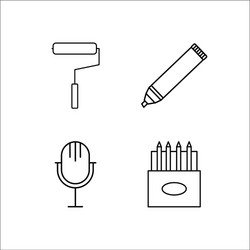 design and studio simple linear icon setsimple vector image