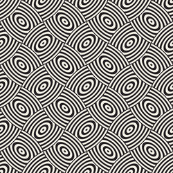Geometric seamless pattern with curved vector
