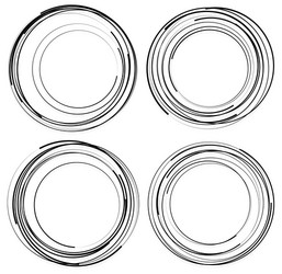 random concentric circles set of 4 elements vector image