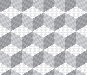 seamless pattern with checkered 3d cubes vector image