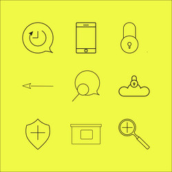 Web linear icon set simple outline icons vector