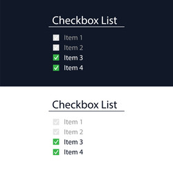 a checkbox form for the website user interface vector image