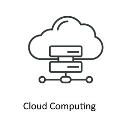 Cloud computing outline icons simple sto vector