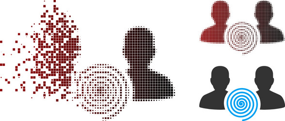 dispersed pixel halftone hypnosis sect icon vector