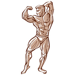 Fitness men posing muscular man stands rippling Vector Image