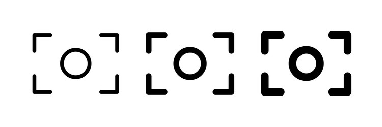 screenshot icons set capture symbol scan qr code vector image