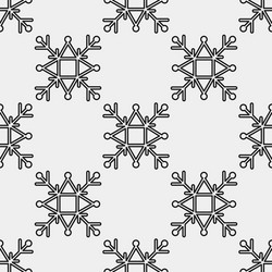 Seamless pattern of geometric snowflake square vector