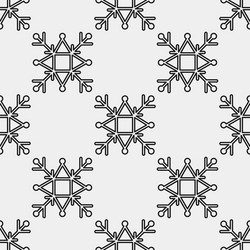 Seamless pattern of geometric snowflake square vector