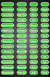 Set of text game buttons in flat style vector