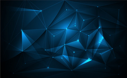 3d geometric polygon with molecule structure vector image