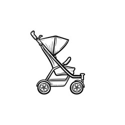 Baby Stroller Sketch Icon vector