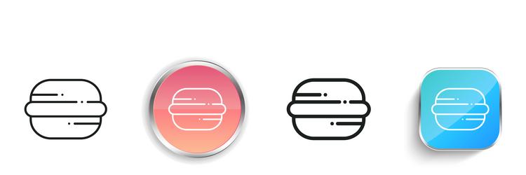 macaron icon thin linear regular and button style vector image