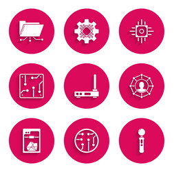set router and wi-fi signal processor gamepad vector image