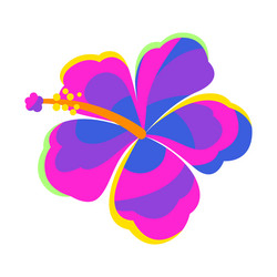 Tropical hibiscus flower Royalty Free Vector Image