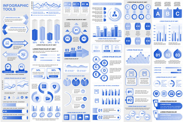 Bundle infographic elements data visualization vector