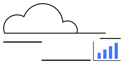 cloud computing concept with simplified chart vector image