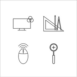 design and studio simple linear icon setsimple vector image