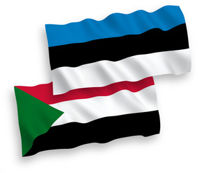 flags sudan and estonia on a white background Vector Image