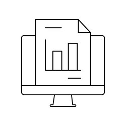 Progress graph statistics outline icon linear vector