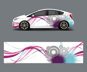 Abstract Racing Wave Car Wrap Vector Image