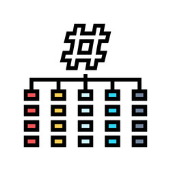 hashing algorithm color icon vector image