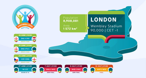 Isometric london country map tagged in england vector