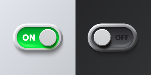 on off switch button ui isolated white background vector image