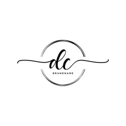 Cs initial handwriting logo with circle template Vector Image