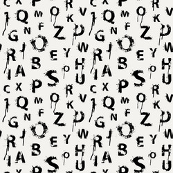 seamless pattern with abstract letters in form vector image
