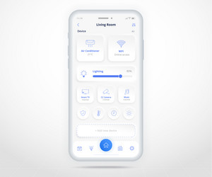 smartphone smart home controlled app ux ui iot vector