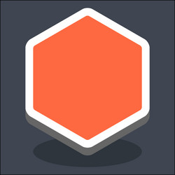 3d flat blank hexagon web internet button vector image