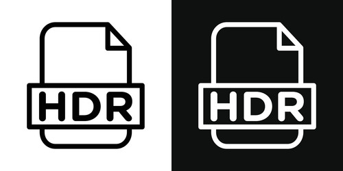 Hdr image file extension icon set document design vector