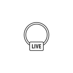 live button stream video line icon news watch vector