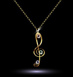 pendant with a treble clef vector