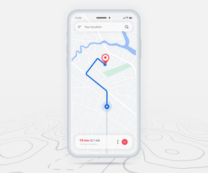 ux ui mobile map gps navigation app vector