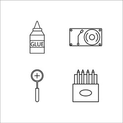 design and studio simple linear icon setsimple vector image