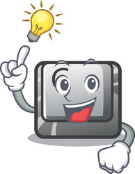 have an idea button c installed on cartoon vector image