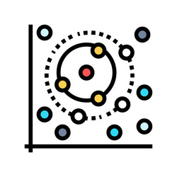 k nearest neighbors knn algorithm color icon vector image
