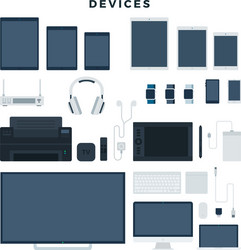 Modern electronic devices set popular gadgets vector