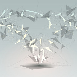 3d geometric polygon with molecule structure vector image