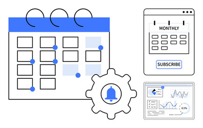 calendar scheduling with tools for notification vector image
