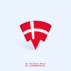 denmark flag map pointer design with shadow vector image