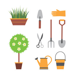 Realistic gardening tools set Royalty Free Vector Image