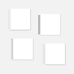 square blank wire bound notebooks with different vector image