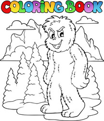 Yeti Coloring Page - Winter Creature Vector Image