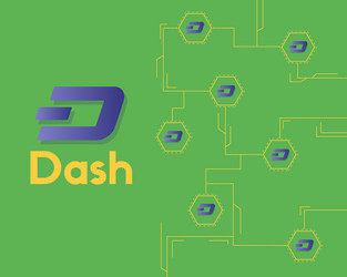 dash blockchain circuit technology background vector image