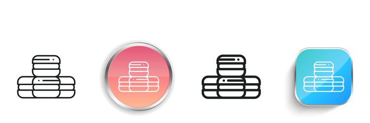 macarons icon thin linear regular and button vector image