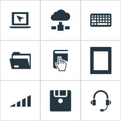 Set of simple computer icons vector